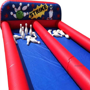 Customize Outdoor Human Sport Game Bowling Game Double Large Inflatable Bowling Lanes Inflatable Bowling Alley with Balls