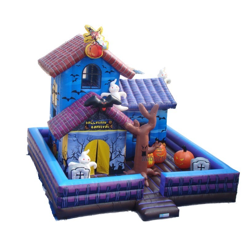 Halloween Crazy Fun Witch Theme Inflatable Jumping Bouncy Castle Slides Combo Commercial Inflatable Cartoon Bounce Houses