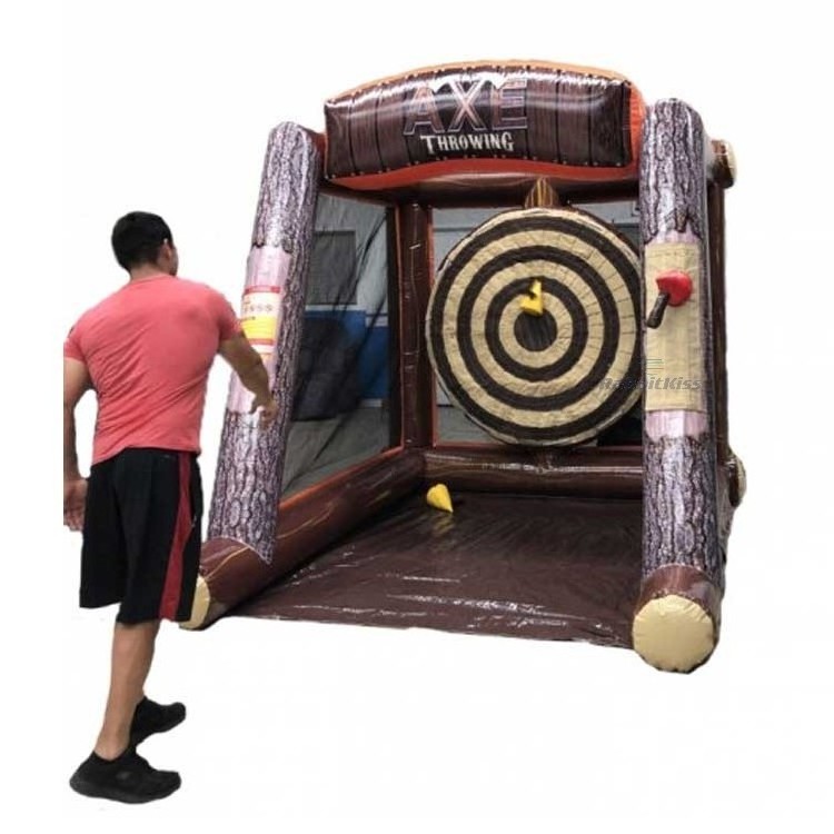 Interactive 3D Inflatable Battle Axe Throwing Game Carnival Axe Throwing Inflatable Tossing Axe Sticky Toy For Kids Adults