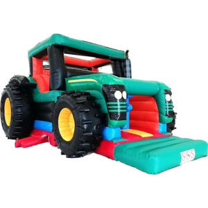 Commercial Inflatable Car Jumping Bouncy Inflatable Bounce House Big Monster Truck Bounce Combo With Slide Air Blower