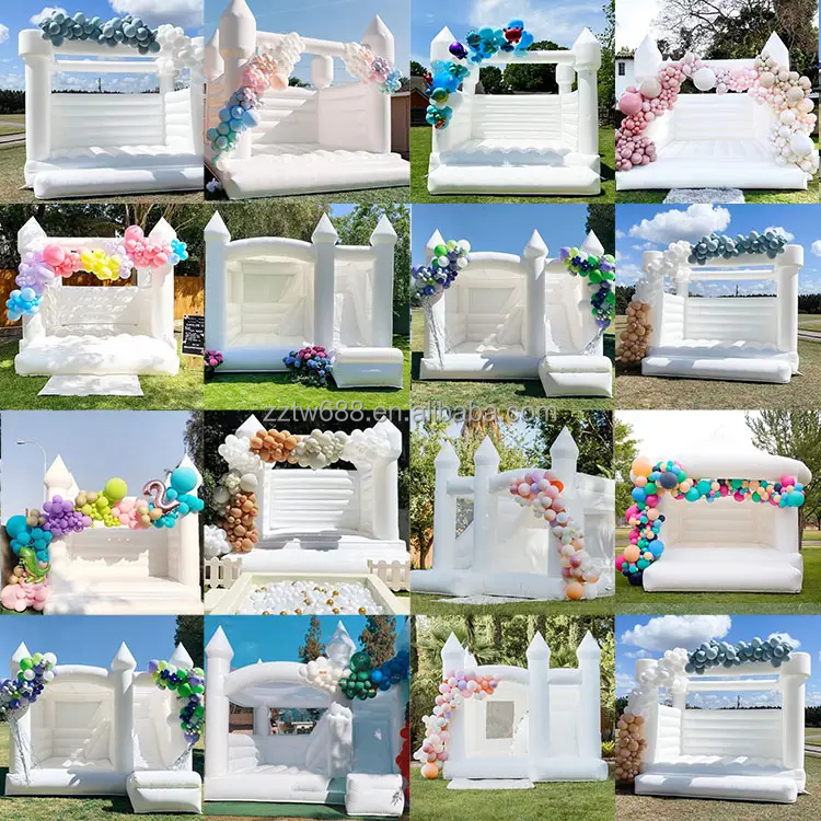 Mini Castle 8x8 13x13 Commercial Wedding Toddler Jumper Bouncy Castle White Adult Bounce House With Slide Commercial