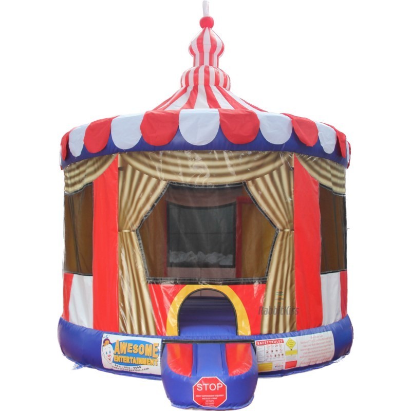 Party Inflatable Christmas Merry Go Round Bouncer Castle Round Inflatable Bounce House Carousel Horse  For Kids