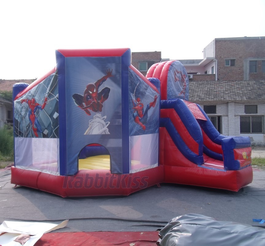 High quality Commercial Moonwalk Inflatable Giant Jumping Bouncer Castle Spiderman Inflatable Bouncy Castle with Pool