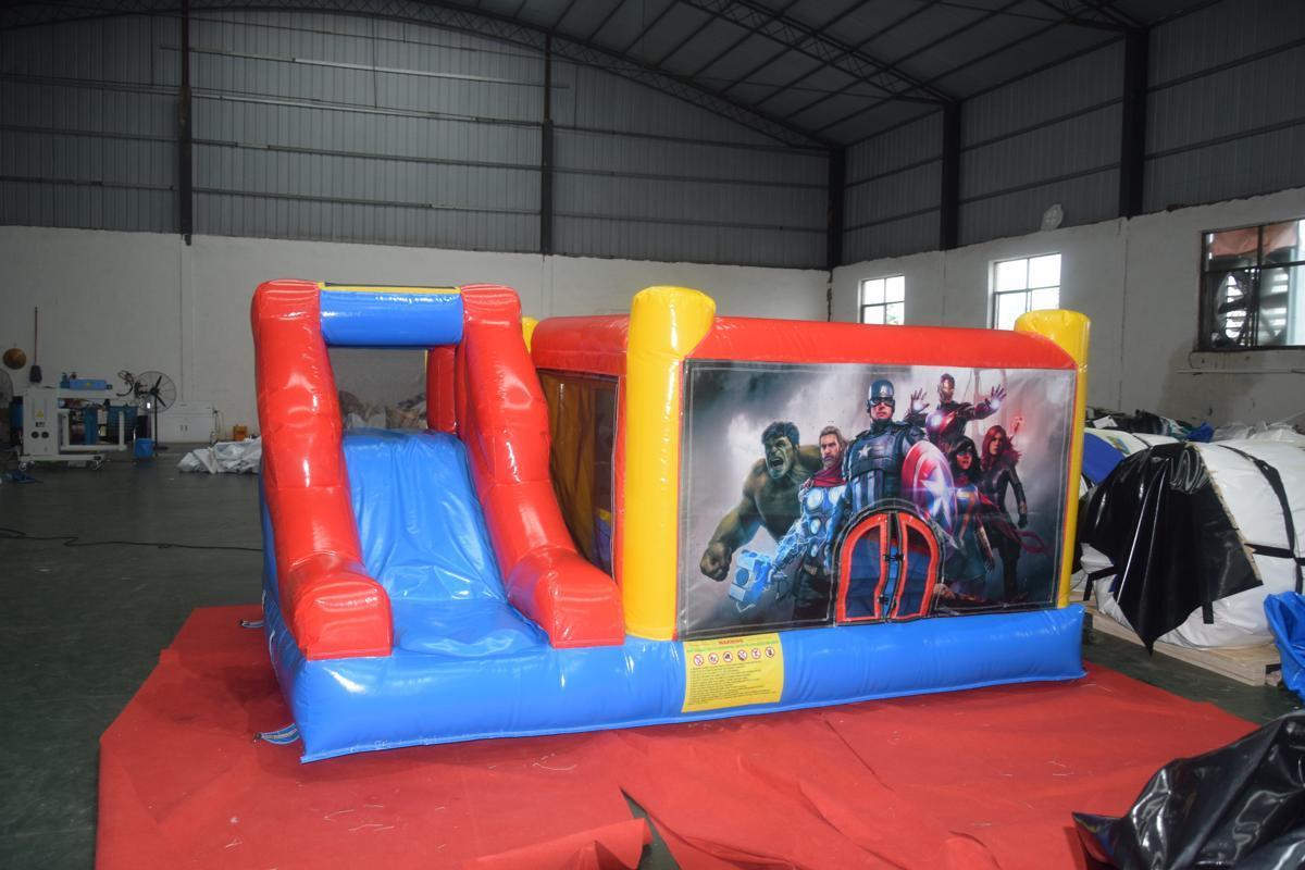 Pvc Commercial Toddler Cartoon Inflatable Spider Man Bouncy Castle Combo Inflatable Spiderman Bounce House with Slide