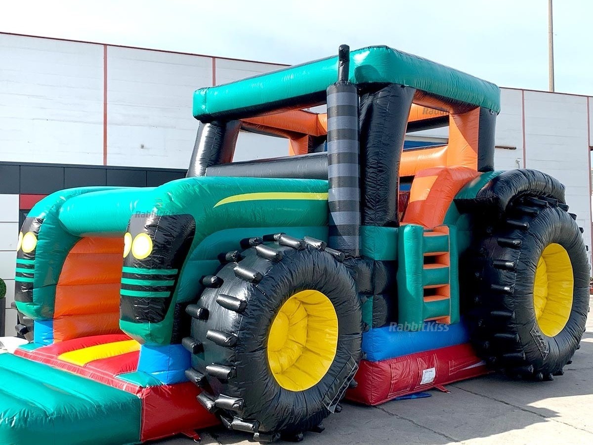 Commercial Inflatable Car Jumping Bouncy Inflatable Bounce House Big Monster Truck Bounce Combo With Slide Air Blower