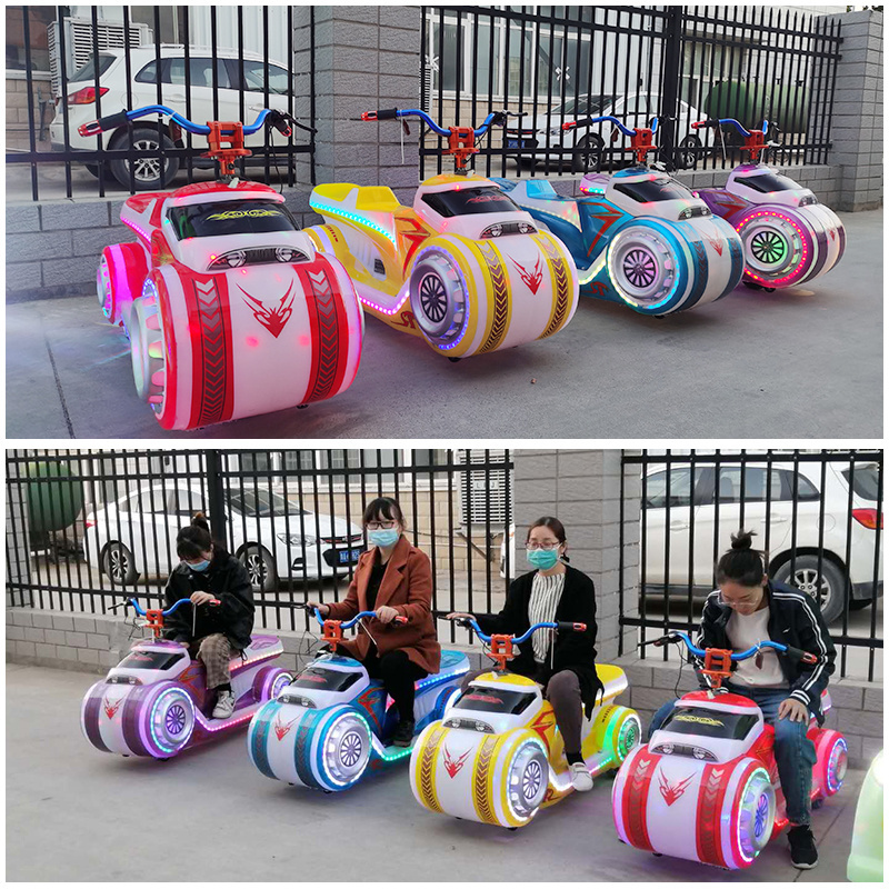 New playground equipment children's electric car can sit on adult luminous square motorcycle commercial toy bumper car