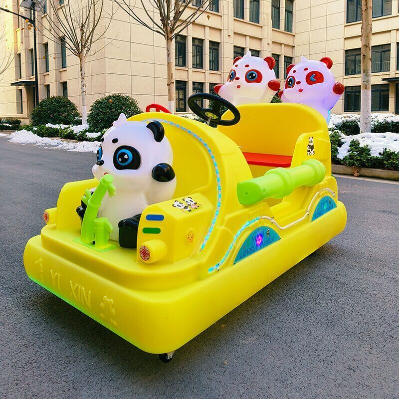 super fun New playground square children's bumper car panda luminous car equipment electric double coin-operated amusement car