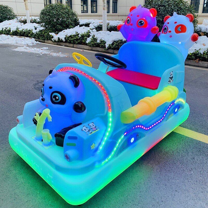 super fun New playground square children's bumper car panda luminous car equipment electric double coin-operated amusement car