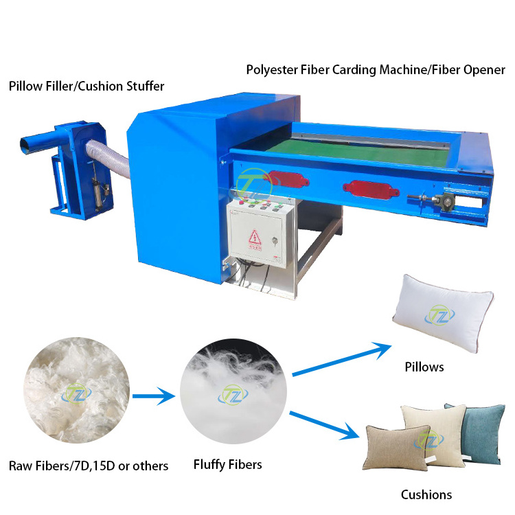 Polyester ball fiber pillow filling pearl cotton opening making machine  pillow making machine