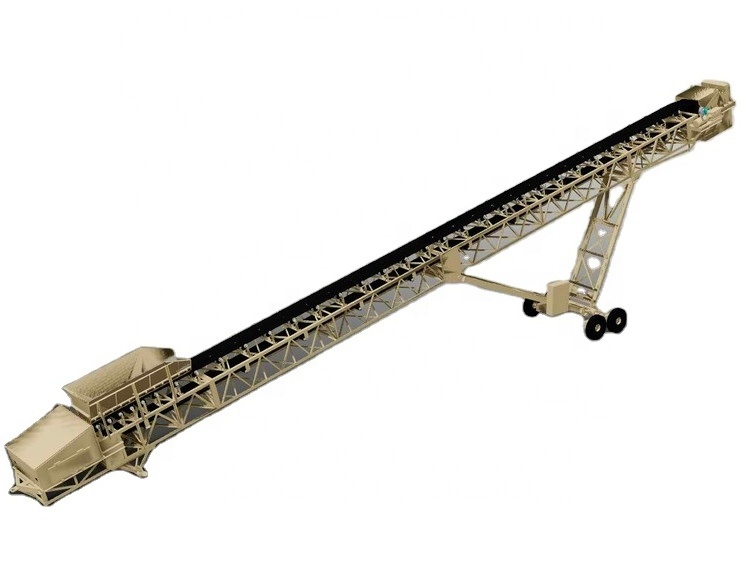 Wheeled Belt Conveyor for Material Transportation Easy Moving Portable Conveyor for Mining Conveyor Belt for Aggregate