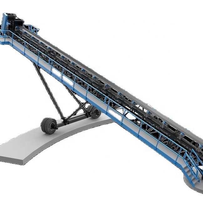 Wheeled Belt Conveyor for Material Transportation Easy Moving Portable Conveyor for Mining Conveyor Belt for Aggregate