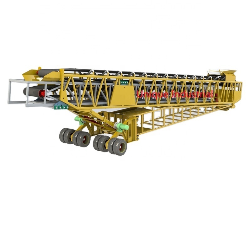 Wheeled Belt Conveyor for Material Transportation Easy Moving Portable Conveyor for Mining Conveyor Belt for Aggregate