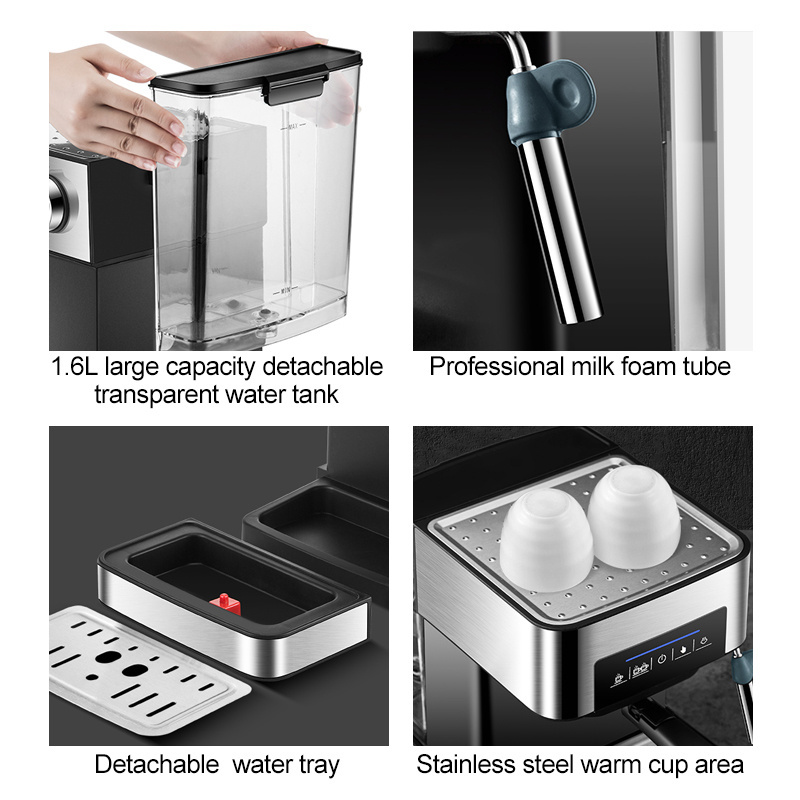 Hot Sell Stainless Steel Body 3 In 1 Burned Protection Household  Automatic Coffee Machine