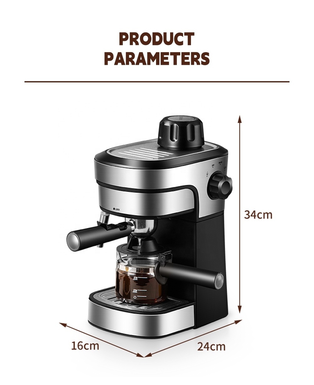 Cost-effective Espresso Coffee Machine with Milk Frother Household Semi automatic Coffee Maker