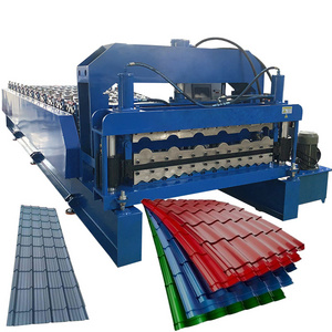 galvanized roofing sheet roll forming machine 3d glazed roofing tile double layer roll forming machine