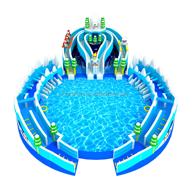 Top quality inflatable giant slide pool,inflatable slide,inflatable playground with pool slide