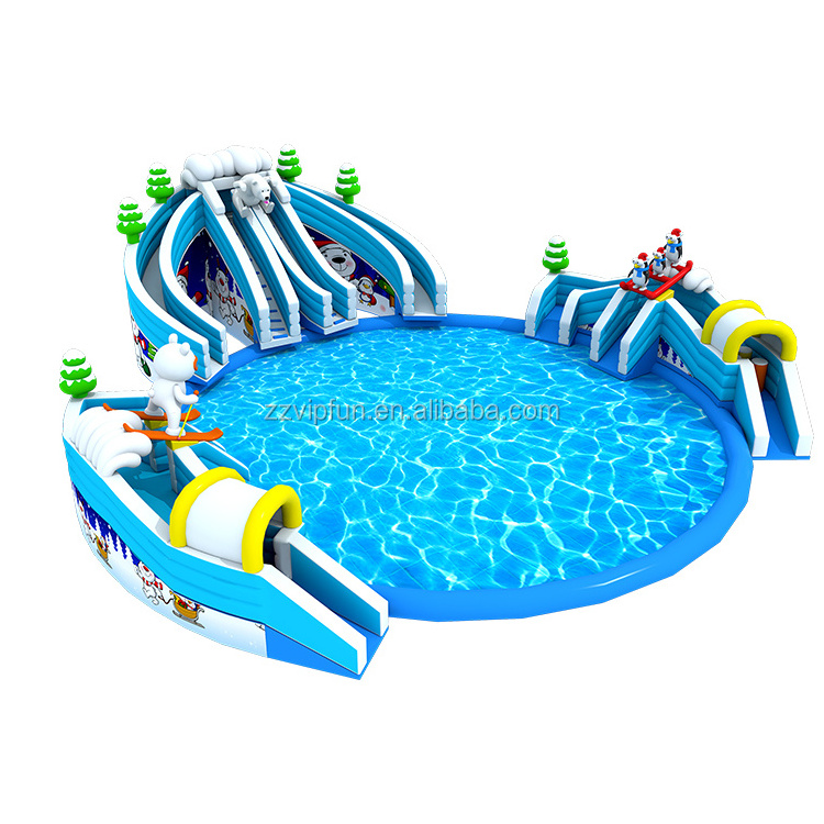 Top quality inflatable giant slide pool,inflatable slide,inflatable playground with pool slide