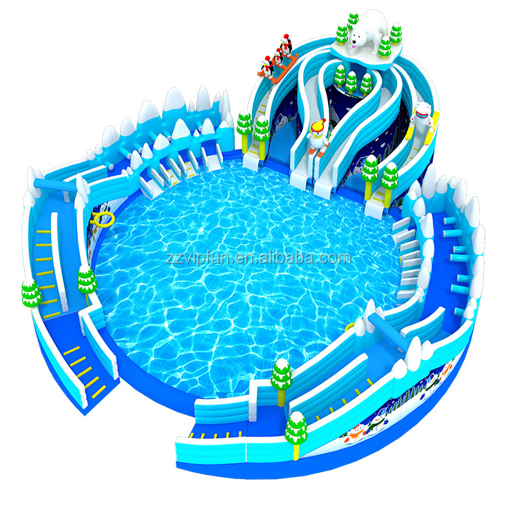 Top quality inflatable giant slide pool,inflatable slide,inflatable playground with pool slide