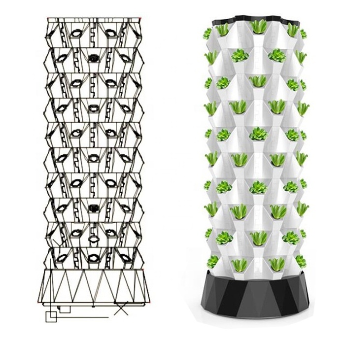 Commercial hydroponic tower garden Indoor aquaponics growing systems