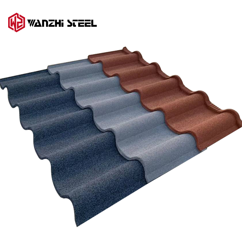 Galvanized Metal Shingle Roman roof tiles Colorful Sand Stone Coated Roofing Sheets For Ghana