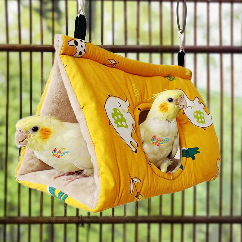 Hanging Hammock Cage Fluffy Birds Hideaway Sleeping Bed Parrot Parakeet Cockatiels Budgies Lovebird Winter Warm Bird Nest House