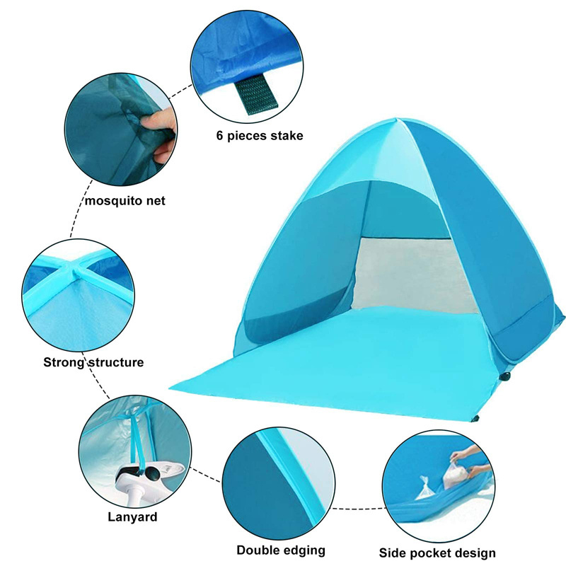 Weekend Trip Camping Hiking Fishing Portable Automatic Sun Umbrella Sea Shore Beach Tent