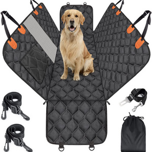 Pet Hammock With Mesh Window Storage Pocket Safety Belt Backseat Protector Bench Trunk Dog Car Seat Cover