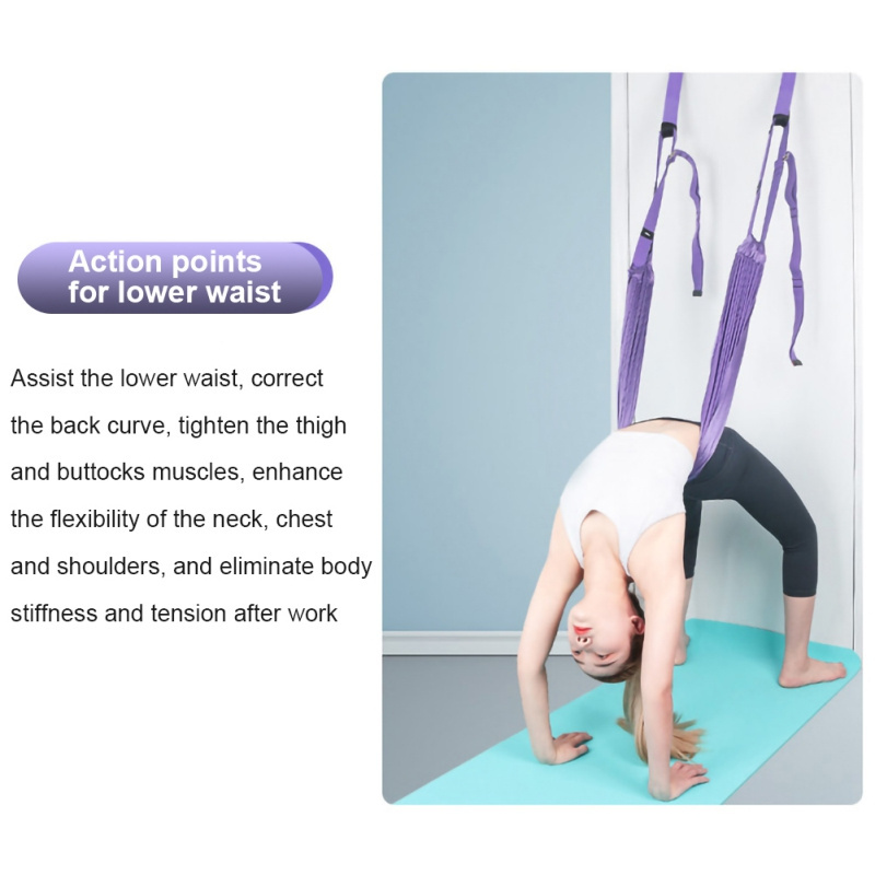 Ceiling Mount Adjustable Aerial Strap Hammock Open Hip Stretching Rope Multilayer Belt Waist Trainer Yoga Swing