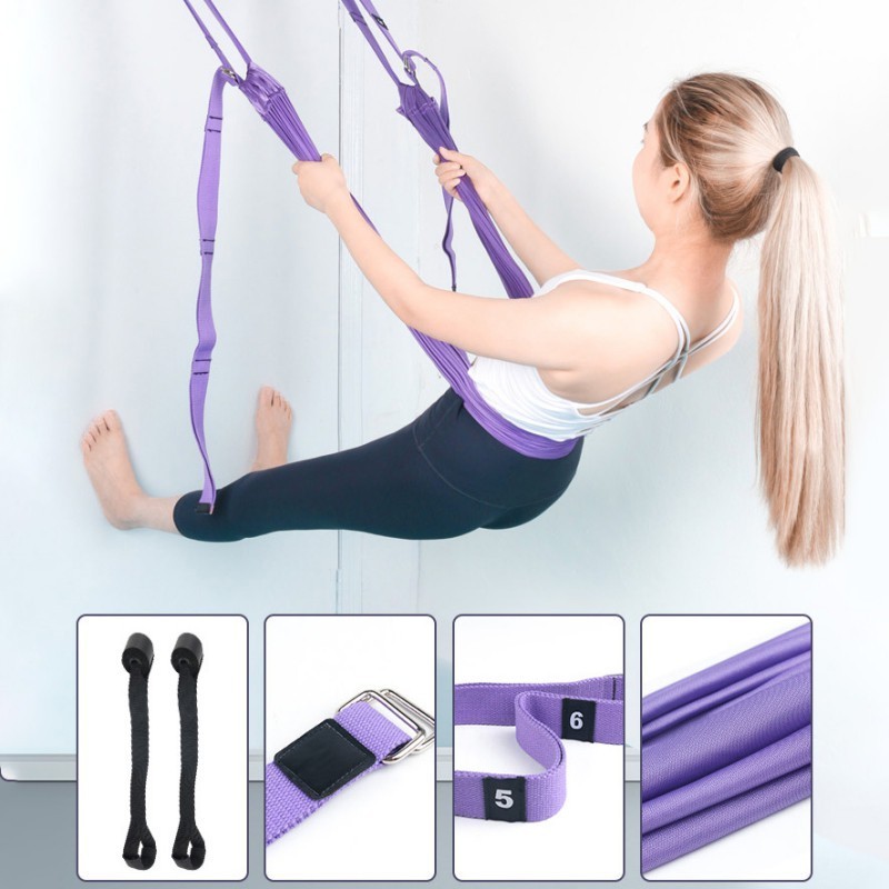 Ceiling Mount Adjustable Aerial Strap Hammock Open Hip Stretching Rope Multilayer Belt Waist Trainer Yoga Swing