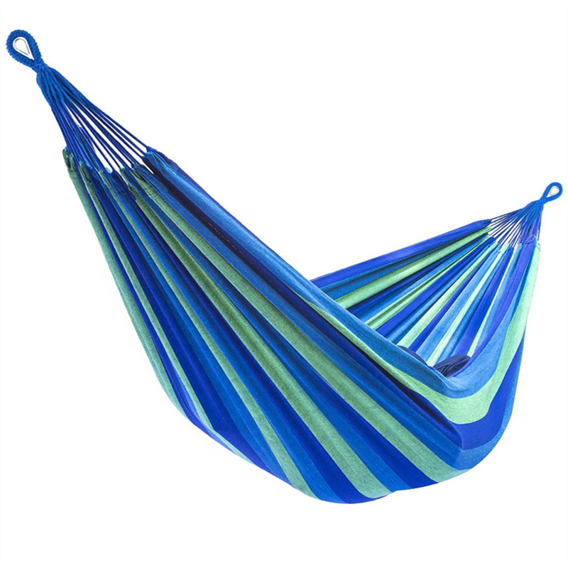 Hammock Portable Garden Travel Camping Swing Canvas Striped Swing Hammock Beach Chair