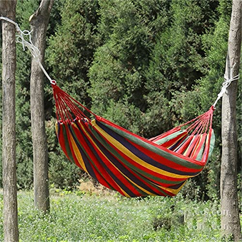 Hammock Portable Outdoor Garden Home Travel Camping Swing Canvas Striped Swing Hammock