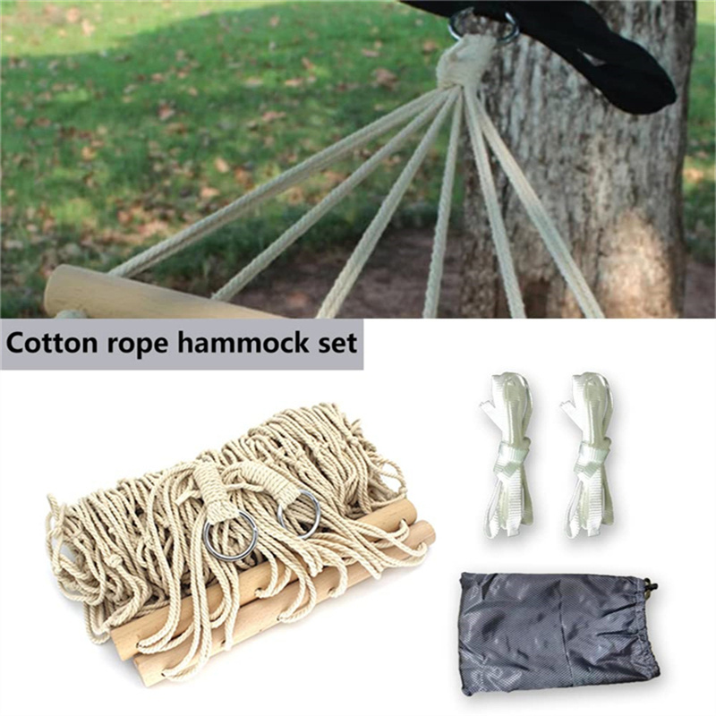 Hammock Portable Outdoor Garden Home Travel Outdoor Camping Swing Canvas Striped Swing Hammock Chair