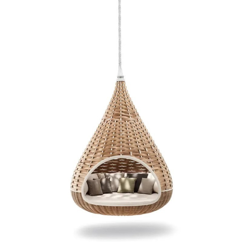 Balcony Hanging Chair Basket Countryside Outdoor Leisure Rocking Swing Rattan Chair Indoor Cradle Hammock