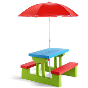 Garden Backyard Patio Indoor Outdoor Removable Umbrella Table Bench Portable Toddlers Kids Picnic Table