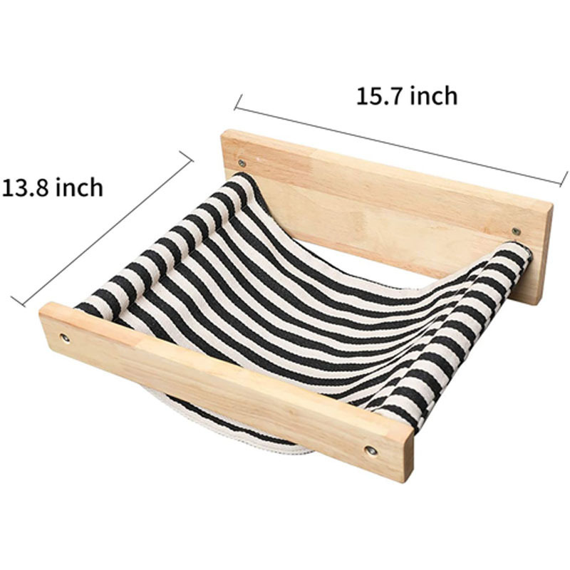 Modern Beds Kitty Furniture For Sleeping Playing Climbing Lounging Black Stripe Wall Mounted Large Shelf Cat Hammock