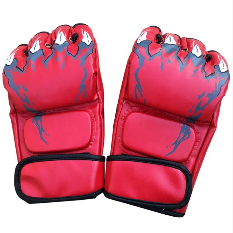 New Adult Sanda Fight Half Finger High Quality PU Taekwondo Points Finger Boxing Gloves