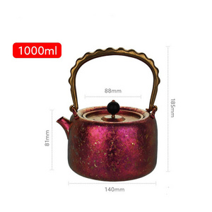 Cooking Barbecue Outdoor Sports Colored Tea Pot Outdoor Camping Stove Tea Brewing Titanium Alloy Water Kettle