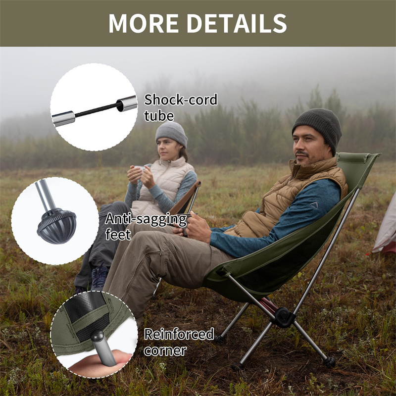 Camping Light Portable Camp Chair Storage Bag Compact Folding Beach Backpacking Hiking Fishing Picnic Chair