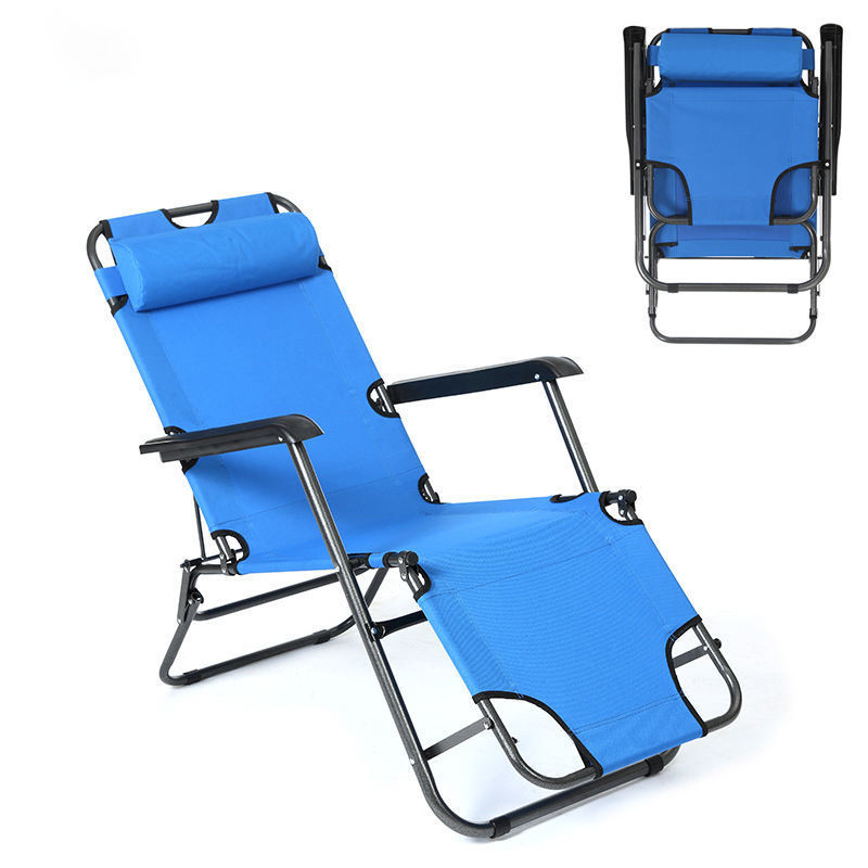 Outdoor Adjustable Zero Gravity Camping Beach Park Folding Reclining Lounge Chair With Pillow