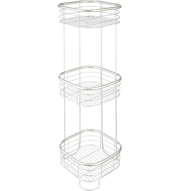 Indoor Bathroom Toilet Shampoo Conditioner Soap Bath Shelf Baskets Metal Wire Corner Standing Shower Caddy