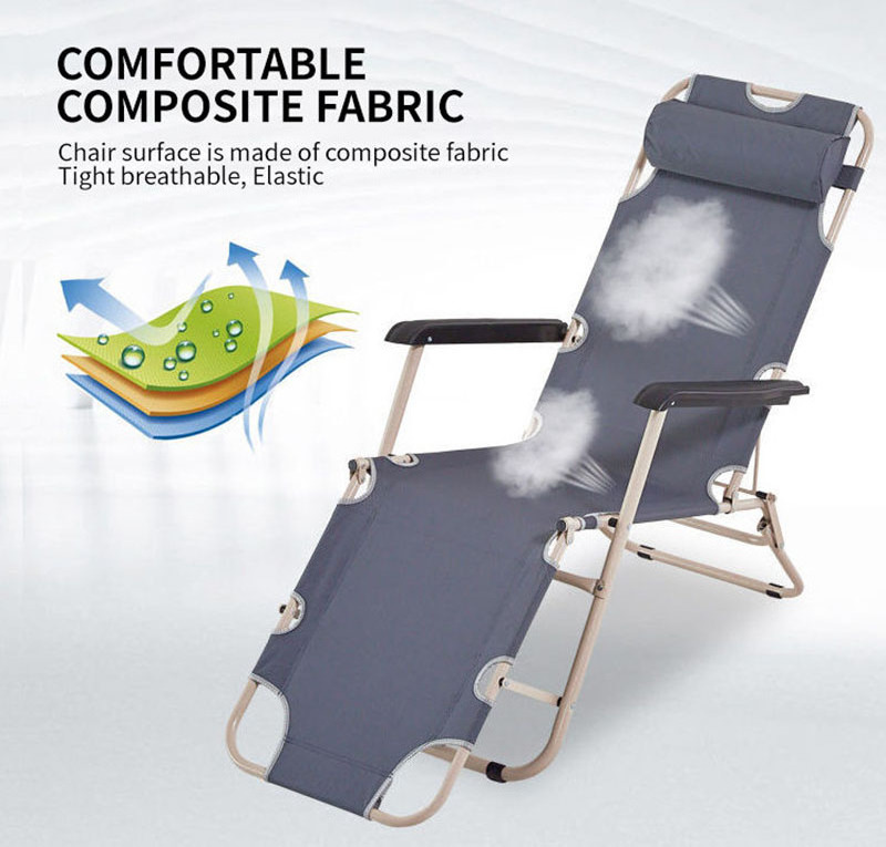 Outdoor Adjustable Zero Gravity Camping Beach Park Folding Reclining Lounge Chair With Pillow