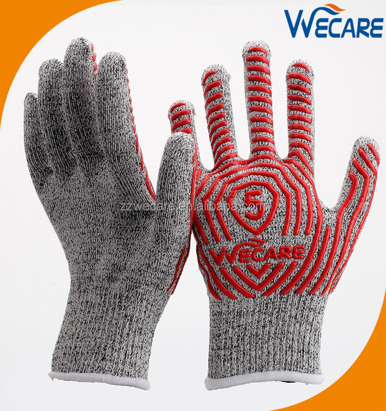 Certified HPPE Cut Resistant Grey Color Kitchen Meat Processing Gloves