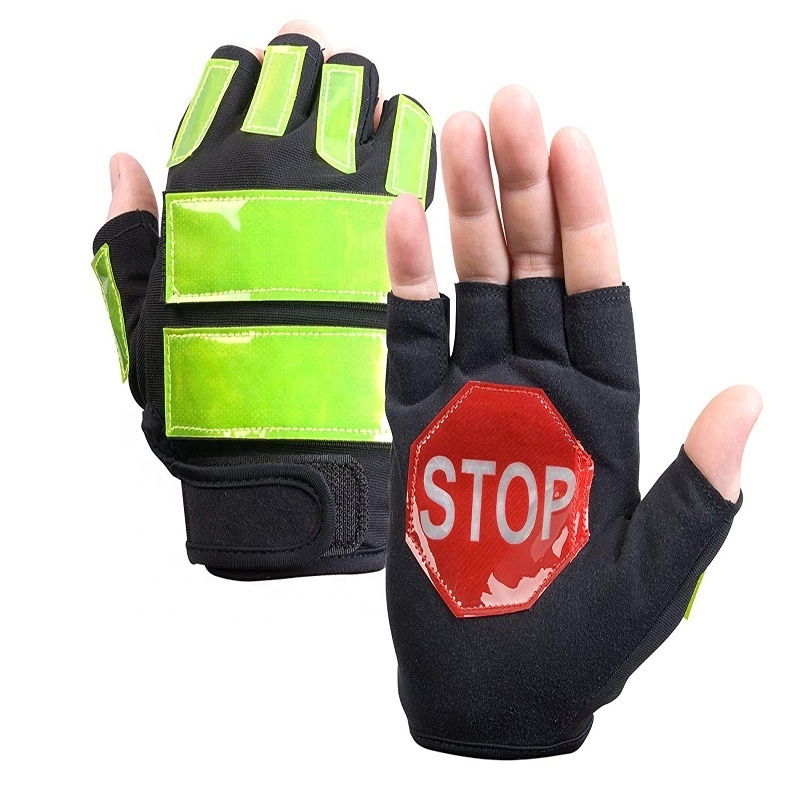 Men Security Guard  LED Traffic Control Hand Protection Safety Gloves