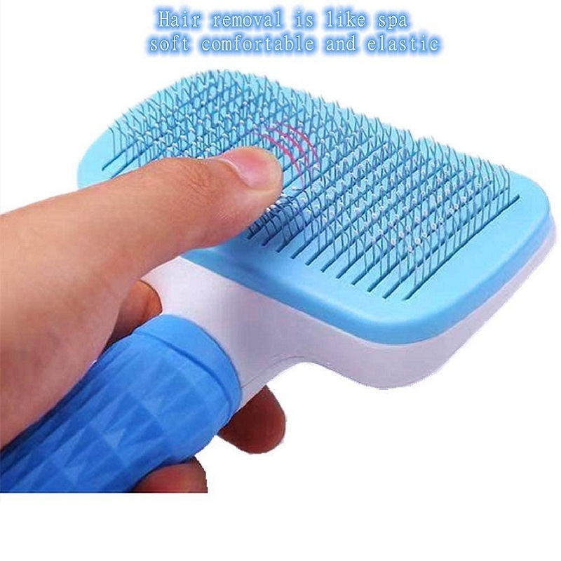 Dog and Cat Removes Undercoat Tangled Hair Massages Particle Animal Comb Improves Circulation Self Cleaning Slicker Brushes