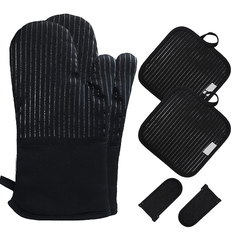 Kitchen Baking BBQ Pot Holders Heat Resistant  Oven Cooking Mitts Grill Smoker Gloves