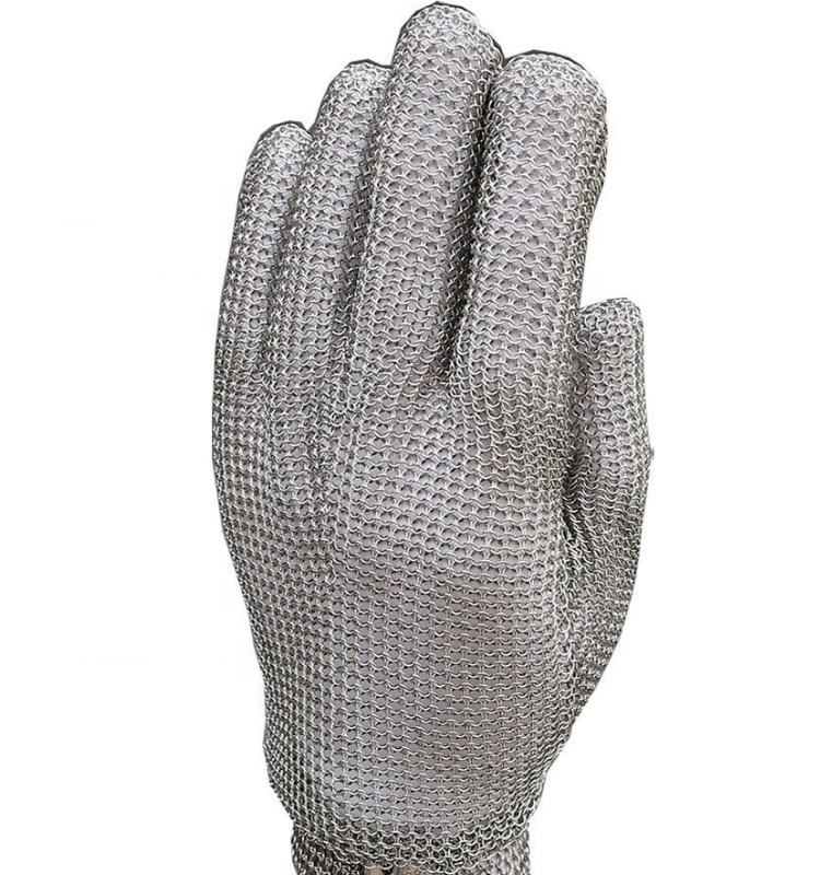 New Steel Safety Chain Armor Metal Mesh Protection Hands Cutting Stabbing Resistant Stainless Steel Mesh Butcher White Gloves