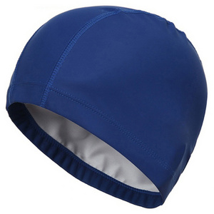 Elastic Waterproof PU Fabric Protection Ears Long Hair Sports Swim Pool Hat Swimming Cap