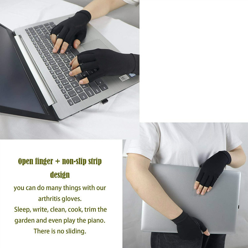 Carpal Tunnel Computer Typing Hands Support Copper Compression Arthritis Gloves