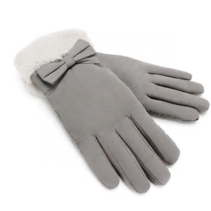 Thick Fleece Lined Windproof Stretch Typing Texting Daily Dress Driving  Women Winter Thermal Touch Screen Gloves