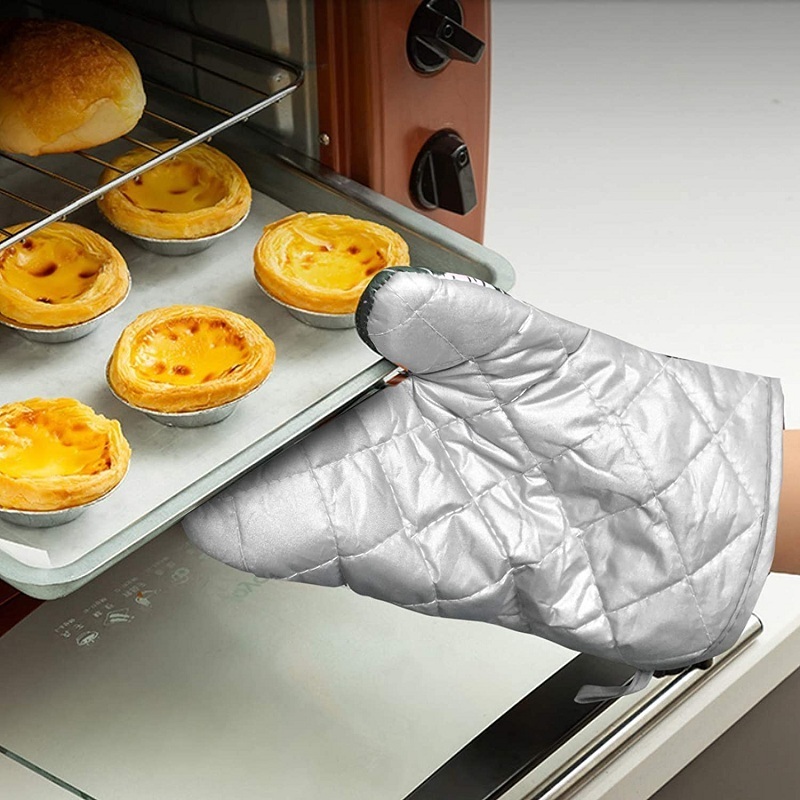 Anti Heat Thicken Cotton Liner Microwave Oven Mitt Kitchen Pot Holders BBQ Gloves